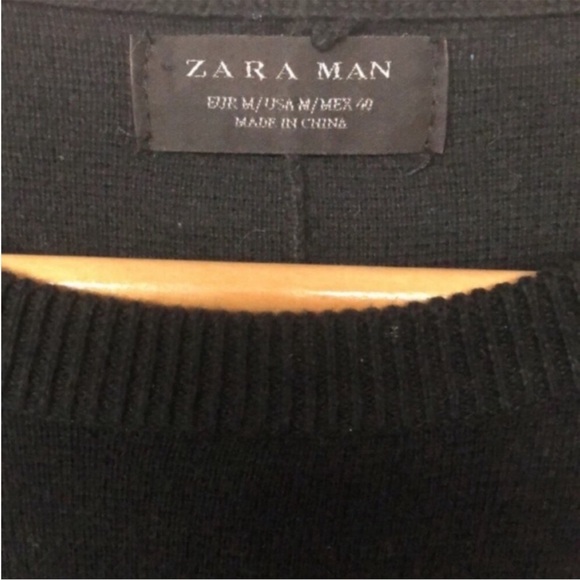 Zara Man Splash Painted Heavy Knit Crew Sweater - Picture 6 of 6